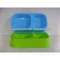 Middle sized rectangular double dinner pet bowl plastic TG82752